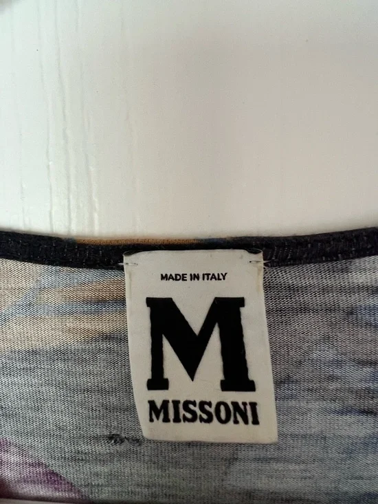 Vintage Missoni Long-Sleeve Floral Wrap Dress in Mustard, Purple & Blue - Picture 7 of 11